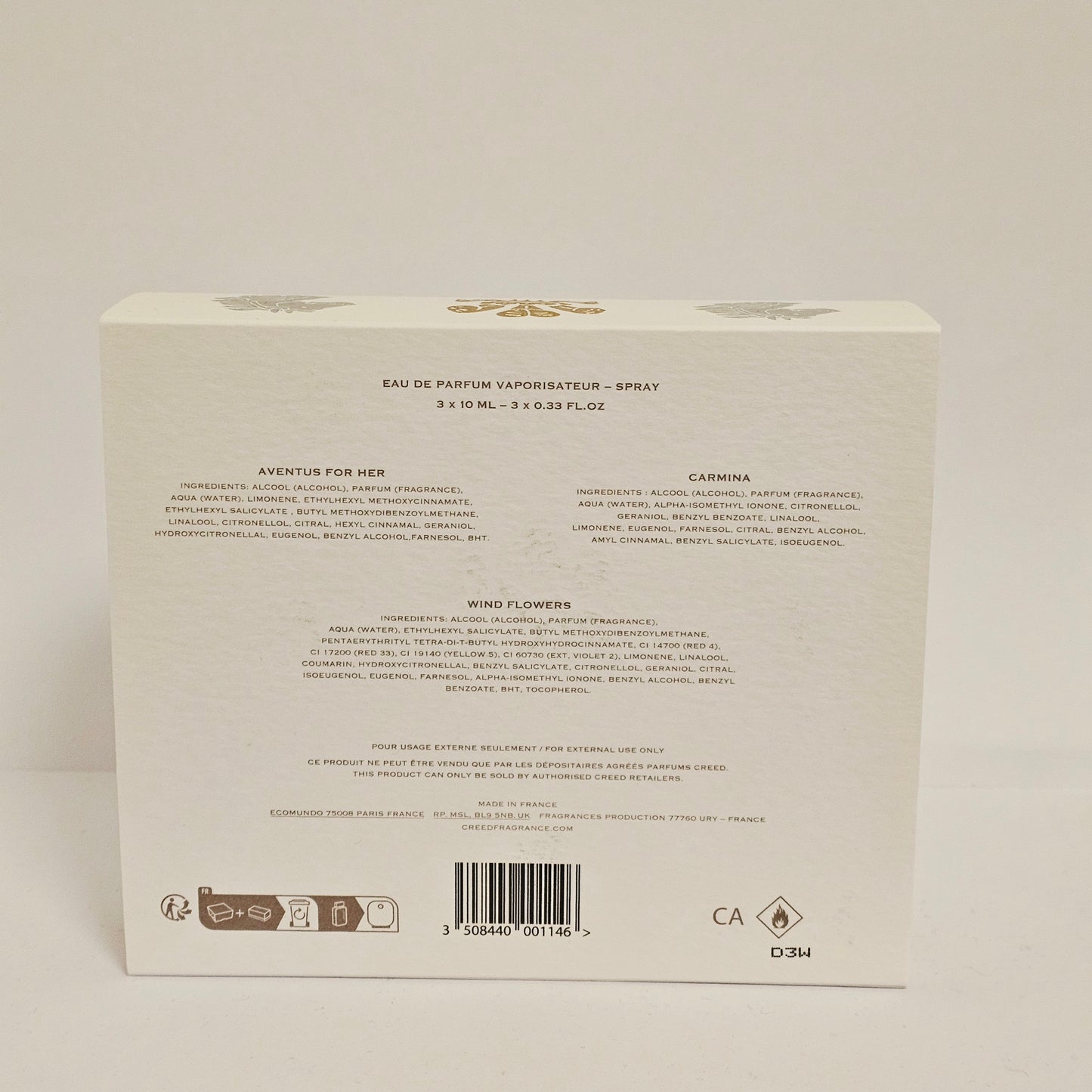 Creed Damen Parfum Set 3x10 ml – Aventus / Carmina / Wind Flowers – Limited Edition