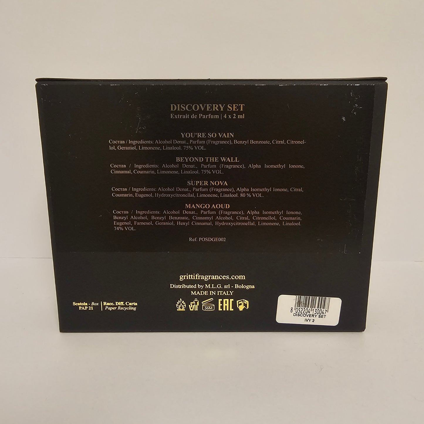 GRITTI – IVY COLLECTION Luxury Discovery Set 4 × 2 ml Extrait de Parfum