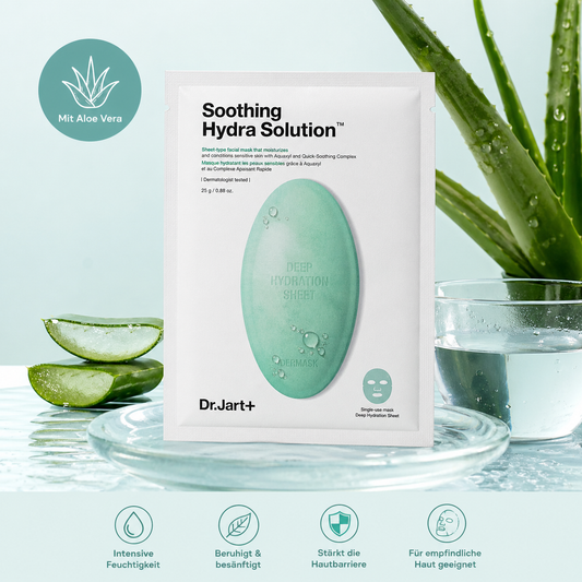 Dr. Jart+ Soothing Hydra Solution™ Tuchmaske 25g – mit Aloe Vera | Beruhigend & Feuchtigkeit | K-Beauty